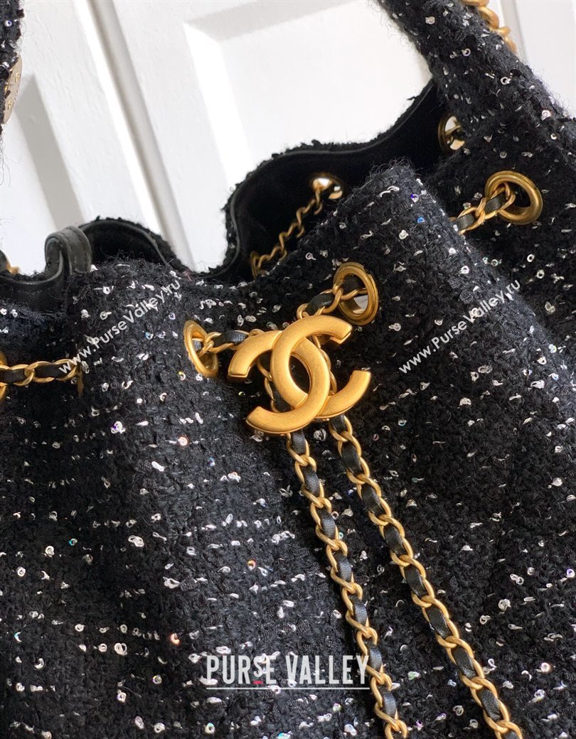 Chanel 25 Tweed Medium Handbag AS5311 Black 2025 0812 (yezi-250812057)