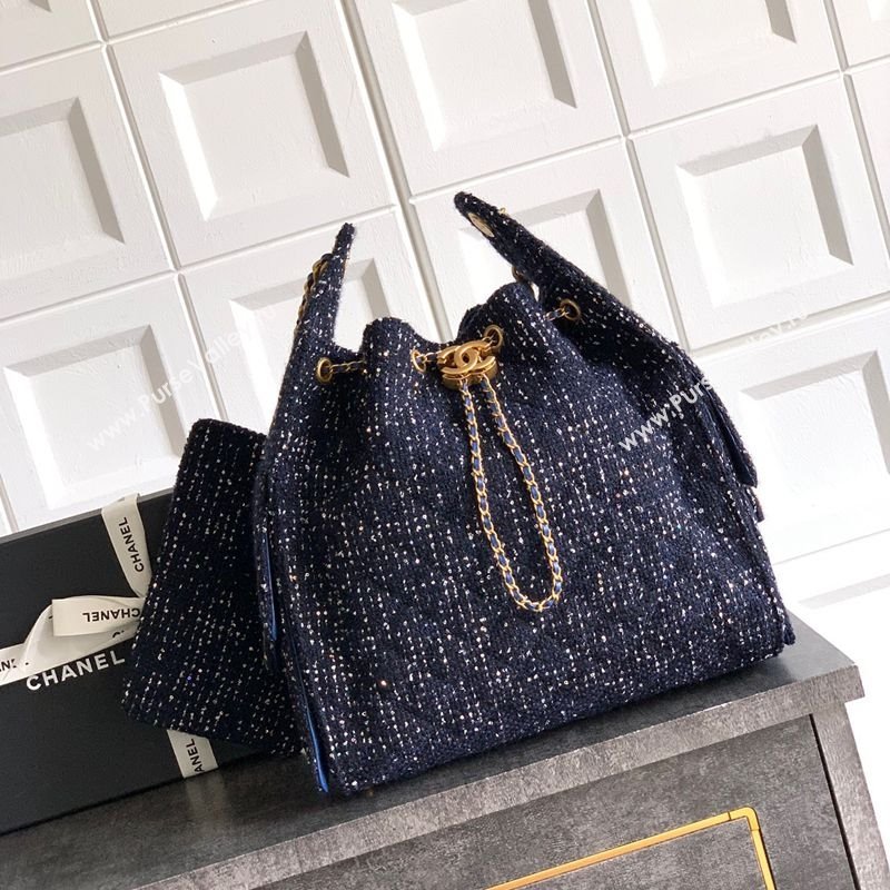 Chanel 25 Tweed Medium Handbag AS5311 Blue 2025 0812 (yezi-250812058)