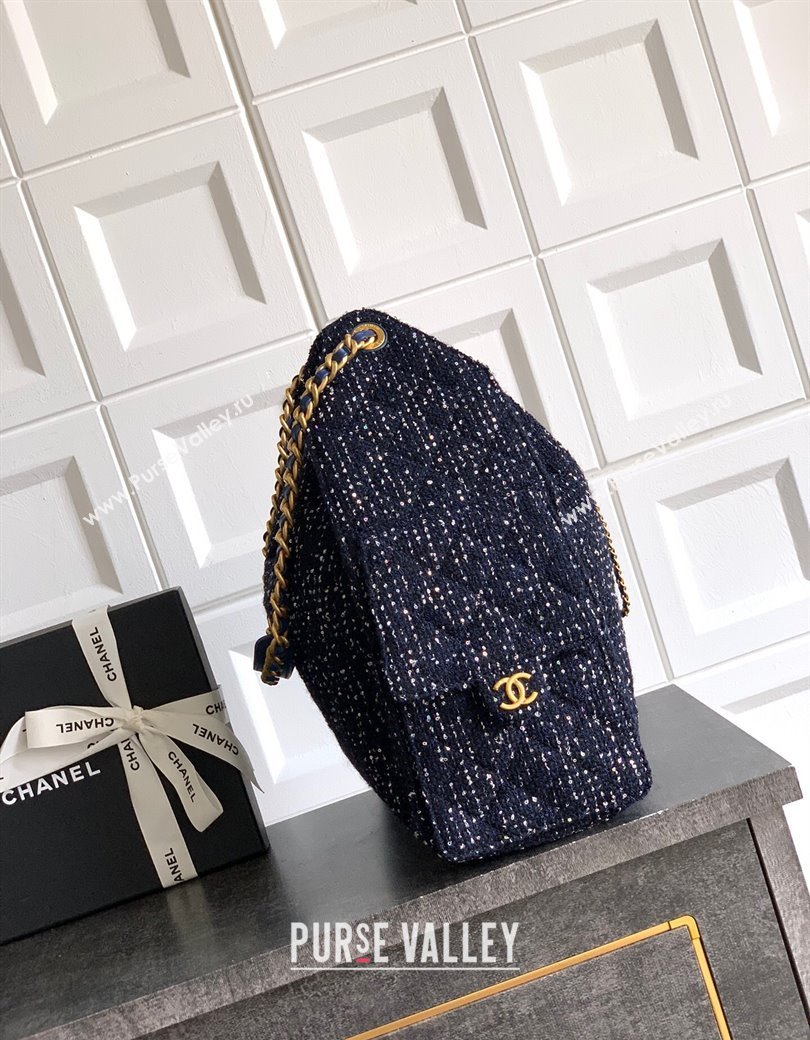 Chanel 25 Tweed Medium Handbag AS5311 Blue 2025 0812 (yezi-250812058)