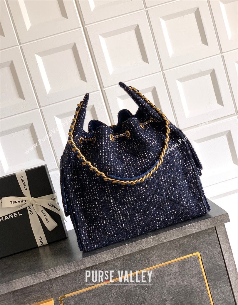 Chanel 25 Tweed Medium Handbag AS5311 Blue 2025 0812 (yezi-250812058)
