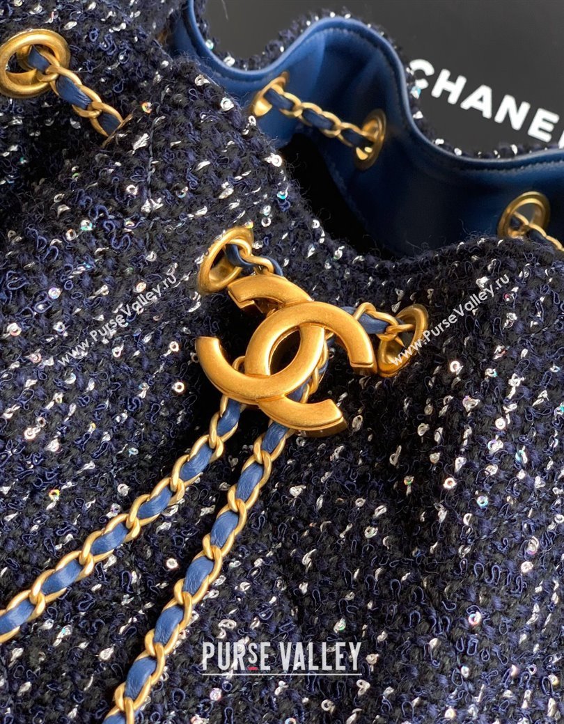 Chanel 25 Tweed Medium Handbag AS5311 Blue 2025 0812 (yezi-250812058)