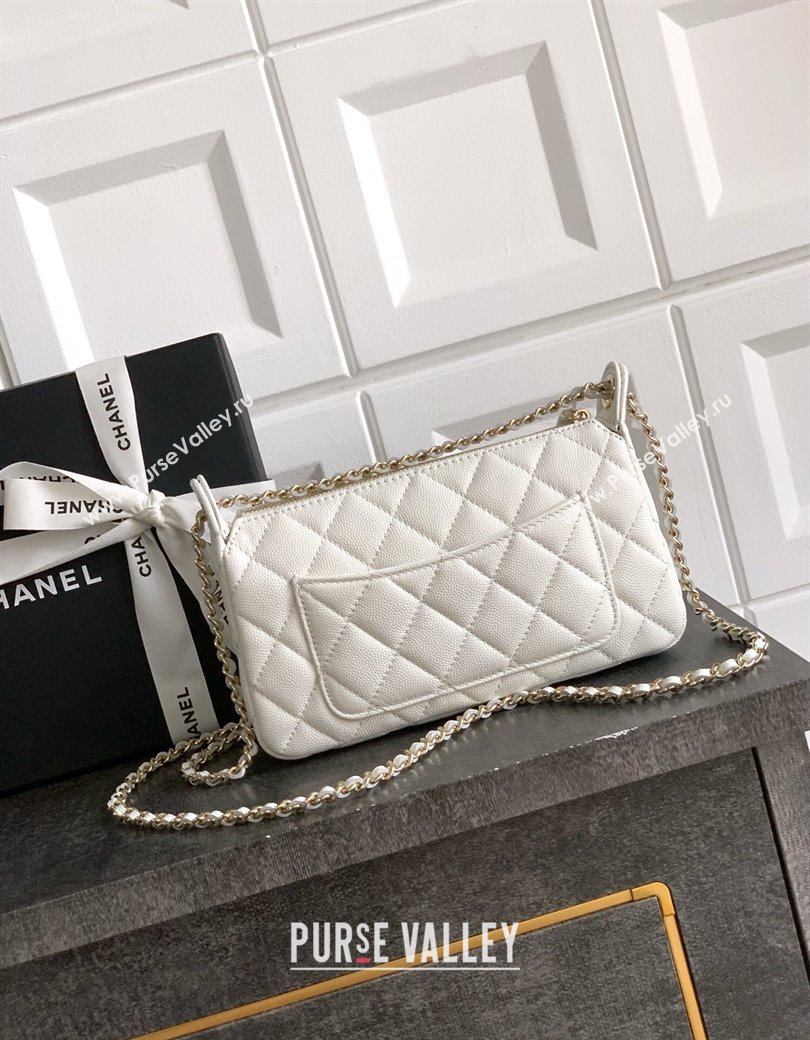 Chanel Grained Calfskin Hobo Bag White 2025 CH081101 (yezi-2508110088)