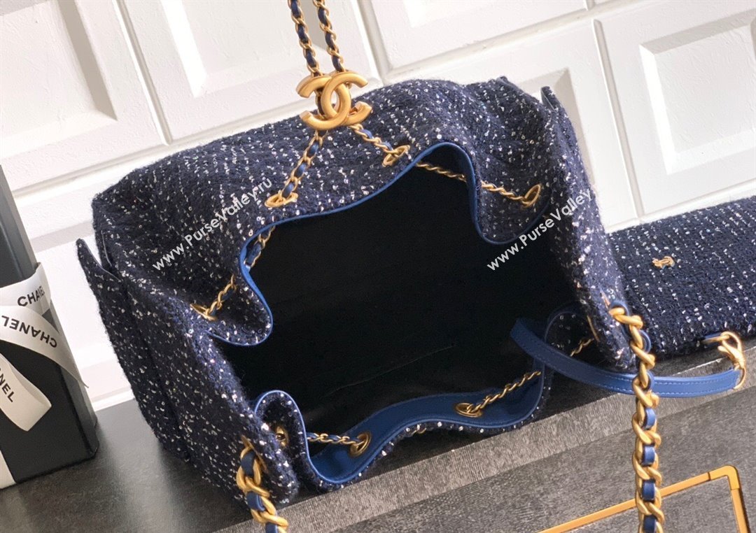 Chanel 25 Tweed Medium Handbag AS5311 Blue 2025 0812 (yezi-250812058)