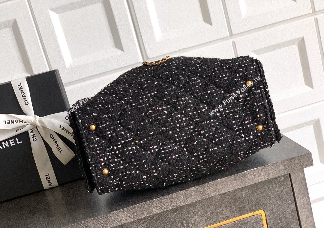 Chanel 25 Tweed Small Handbag AS5293 Black 2025 0812 (yezi-250812061)