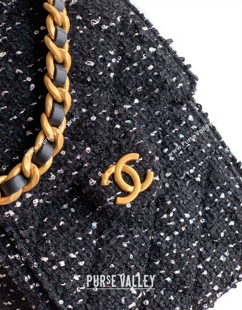 Chanel 25 Tweed Small Handbag AS5293 Black 2025 0812 (yezi-250812061)
