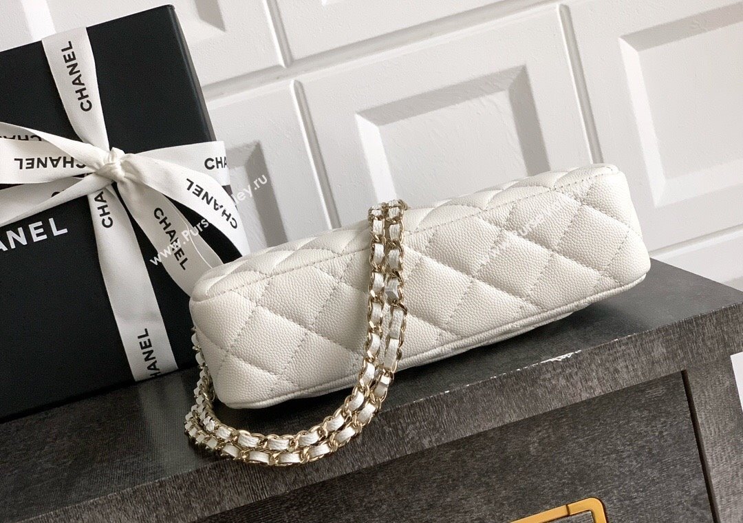 Chanel Grained Calfskin Hobo Bag White 2025 CH081101 (yezi-2508110088)