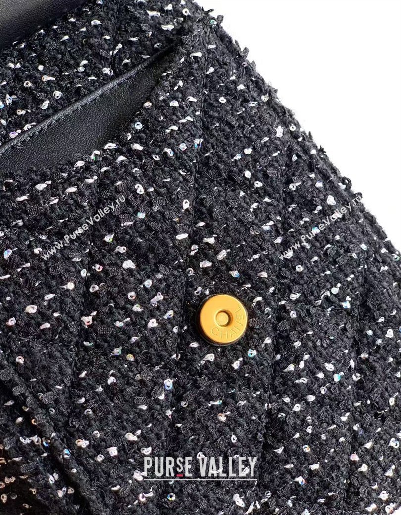 Chanel 25 Tweed Small Handbag AS5293 Black 2025 0812 (yezi-250812061)