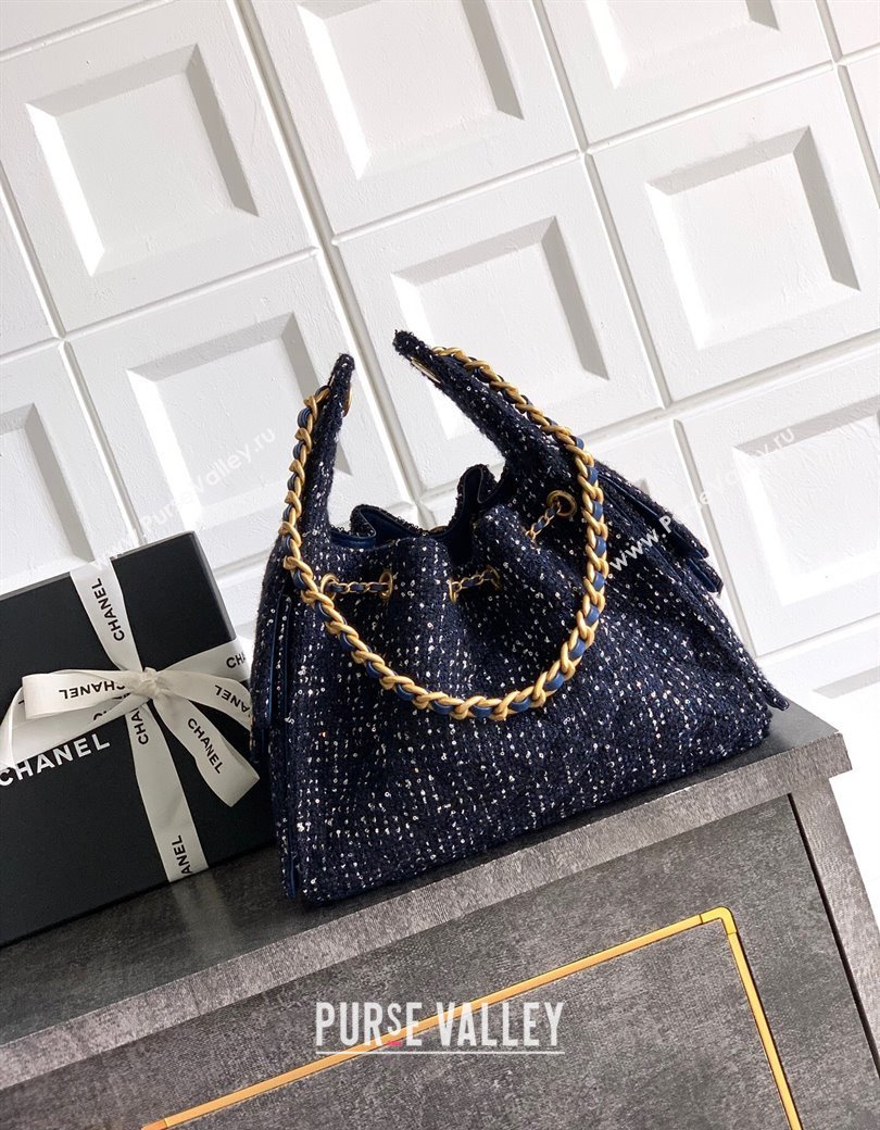 Chanel 25 Tweed Small Handbag AS5293 Blue 2025 0812 (yezi-250812062)