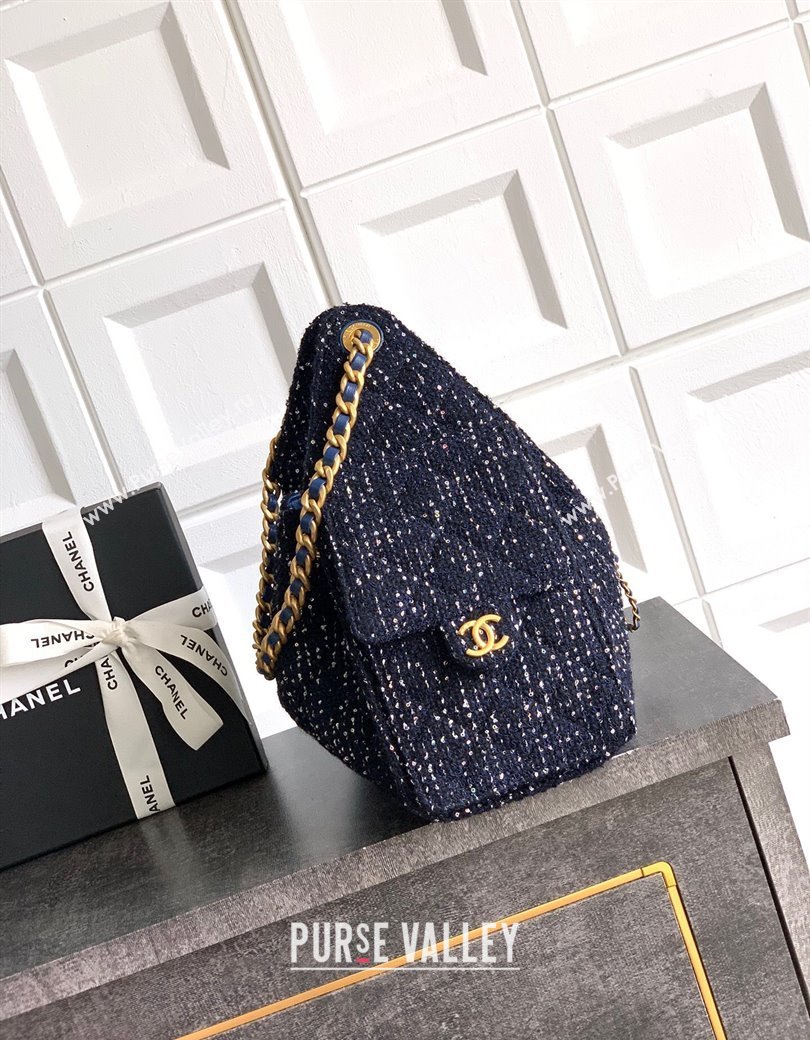 Chanel 25 Tweed Small Handbag AS5293 Blue 2025 0812 (yezi-250812062)