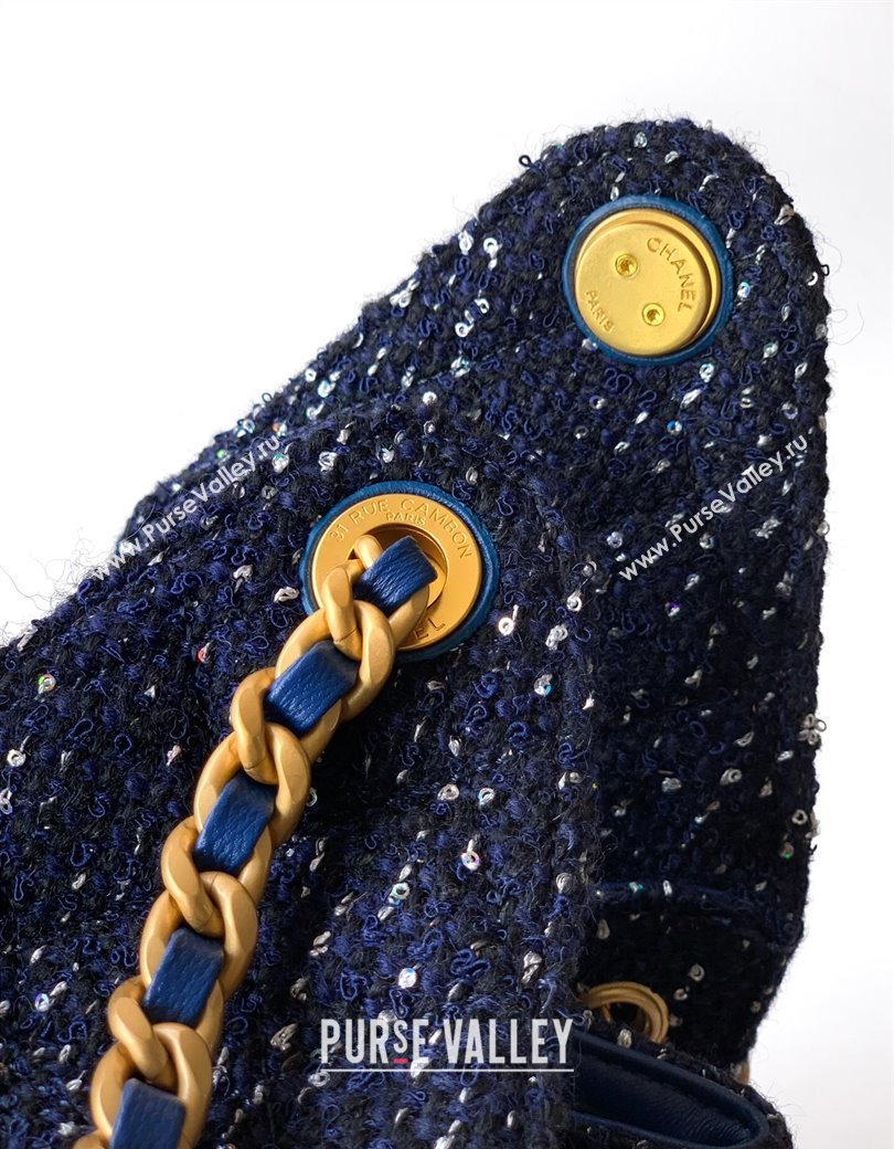 Chanel 25 Tweed Small Handbag AS5293 Blue 2025 0812 (yezi-250812062)