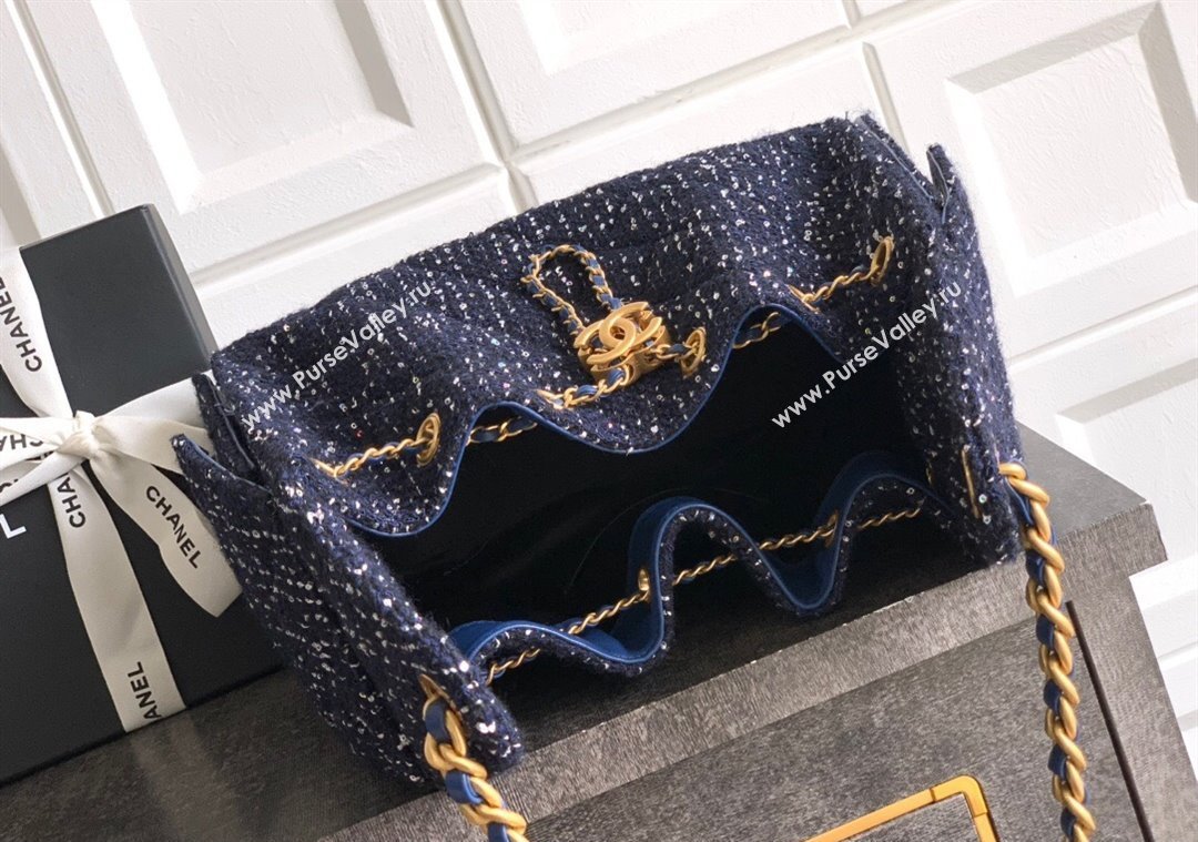 Chanel 25 Tweed Small Handbag AS5293 Blue 2025 0812 (yezi-250812062)