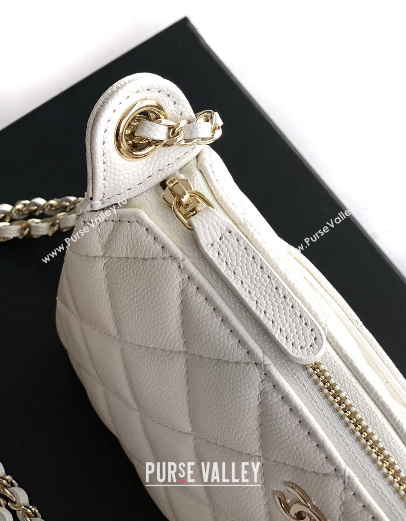Chanel Grained Calfskin Hobo Bag White 2025 CH081101 (yezi-2508110088)