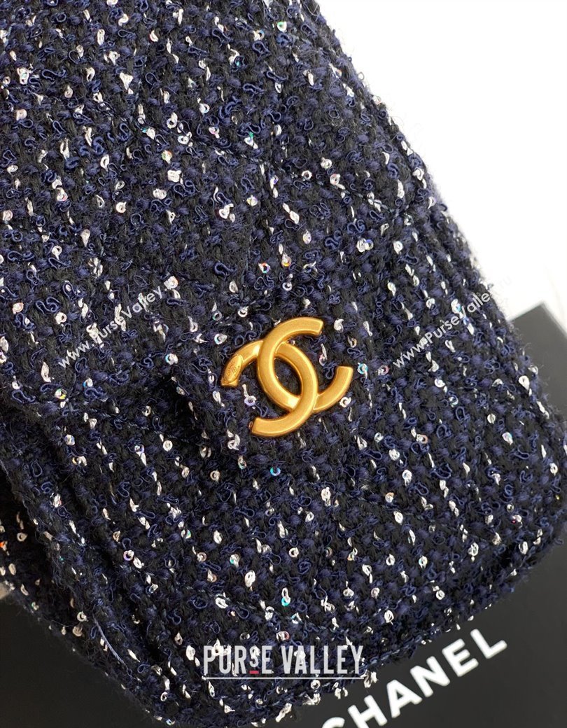 Chanel 25 Mini Hobo Handbag in Tweed Blue 2025 AS5631 (yezi-250812065)