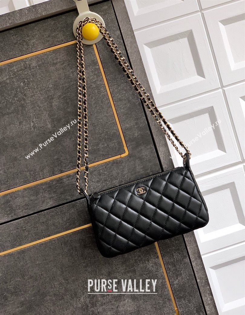 Chanel Lambskin Hobo Bag Black 2025 CH081101 (yezi-2508110089)