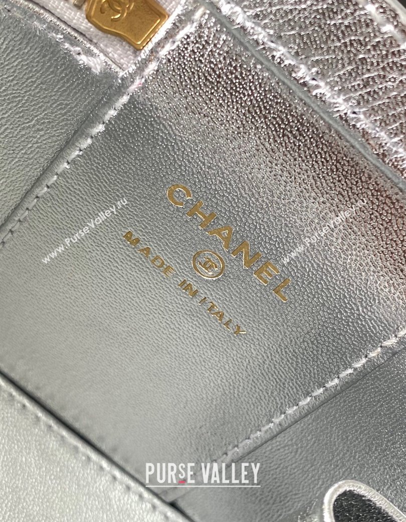 Chanel Grainy Calfskin Small Vanity with CC Chain Silver 2025 AP3941 (yezi-250812100)