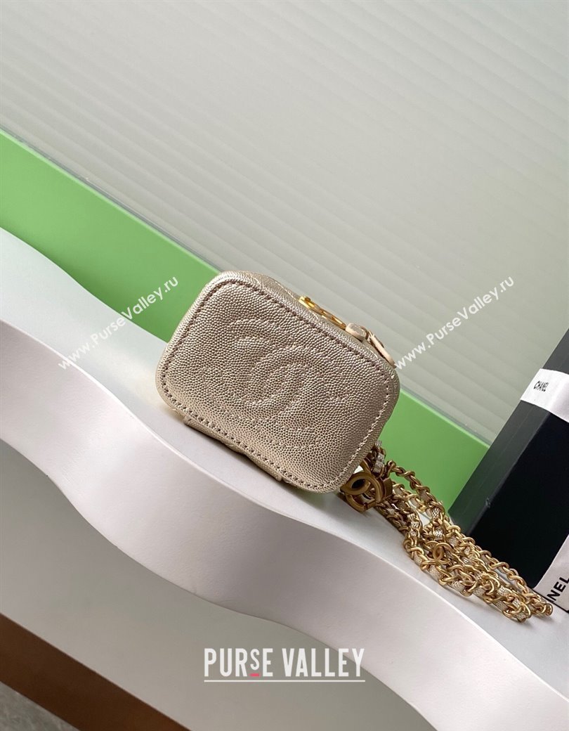 Chanel Grainy Calfskin Small Vanity with CC Chain Gold 2025 AP3941 (yezi-250812101)