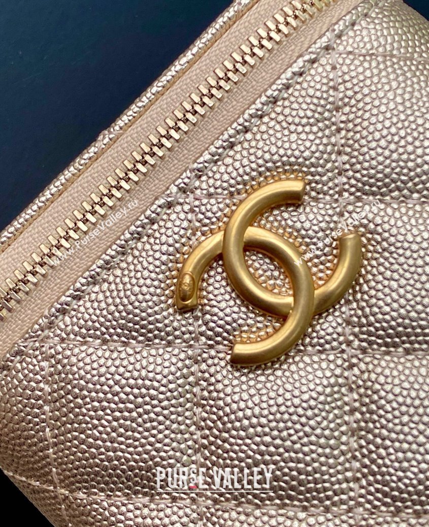 Chanel Grainy Calfskin Small Vanity with CC Chain Gold 2025 AP3941 (yezi-250812101)