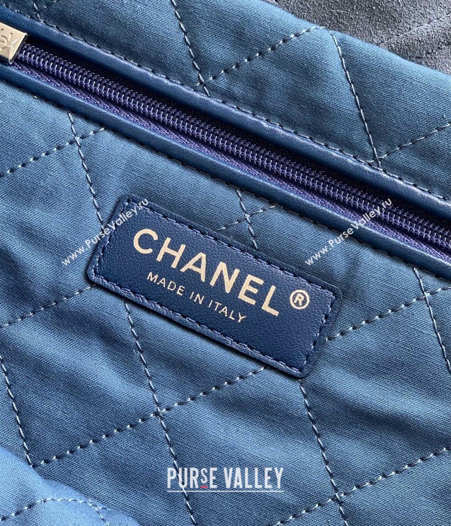 Chanel Suede Small Shopping Bag with Studs AS3260 Blue 2025 0812 (yezi-250812125)