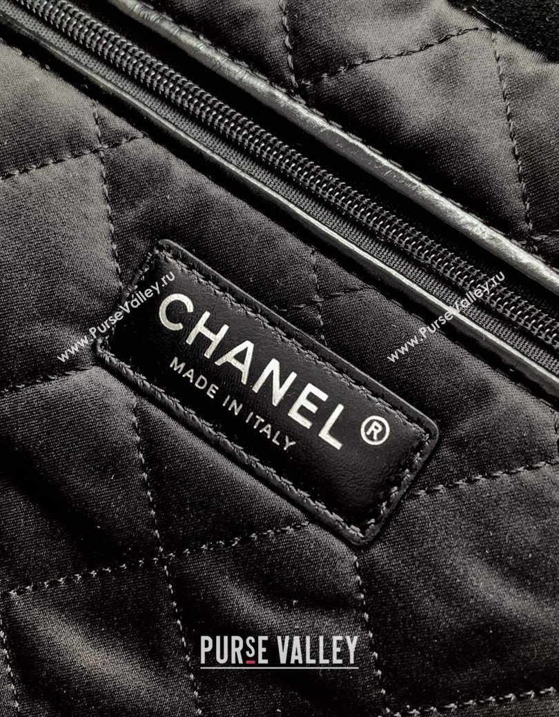 Chanel Suede Small Shopping Bag with Studs AS3260 Black 2025 0812 (yezi-250812126)