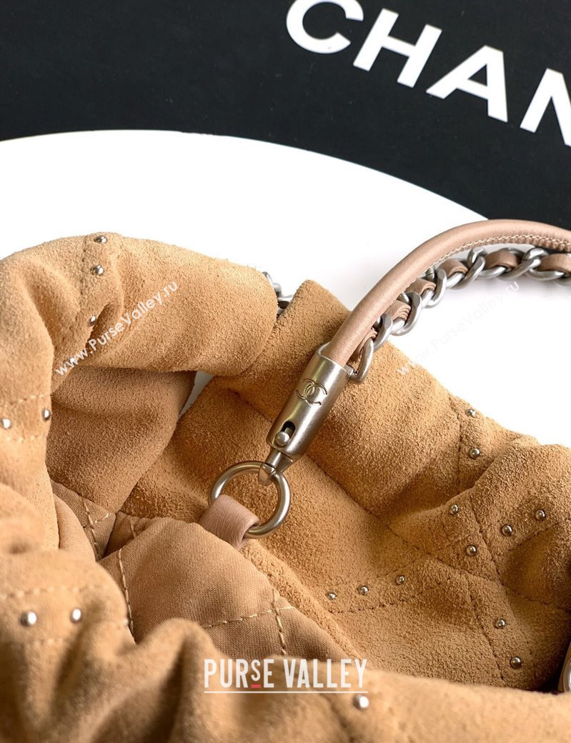 Chanel Suede Mini Shopping Bag with Studs AS3980 Yellow 2025 0812 (yezi-250812127)