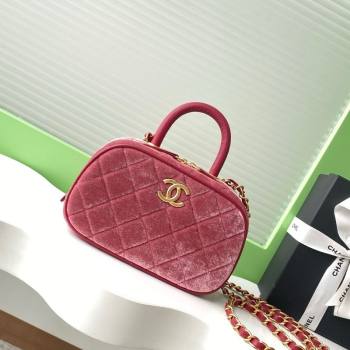 Chanel Velvet Mini Bowling Bag AS5572 Burgundy 2025 (yezi-250812131)