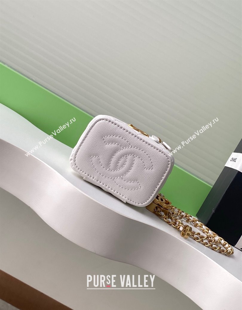 Chanel Grainy Calfskin Small Vanity with CC Chain White 2025 AP3941 (yezi-250812102)