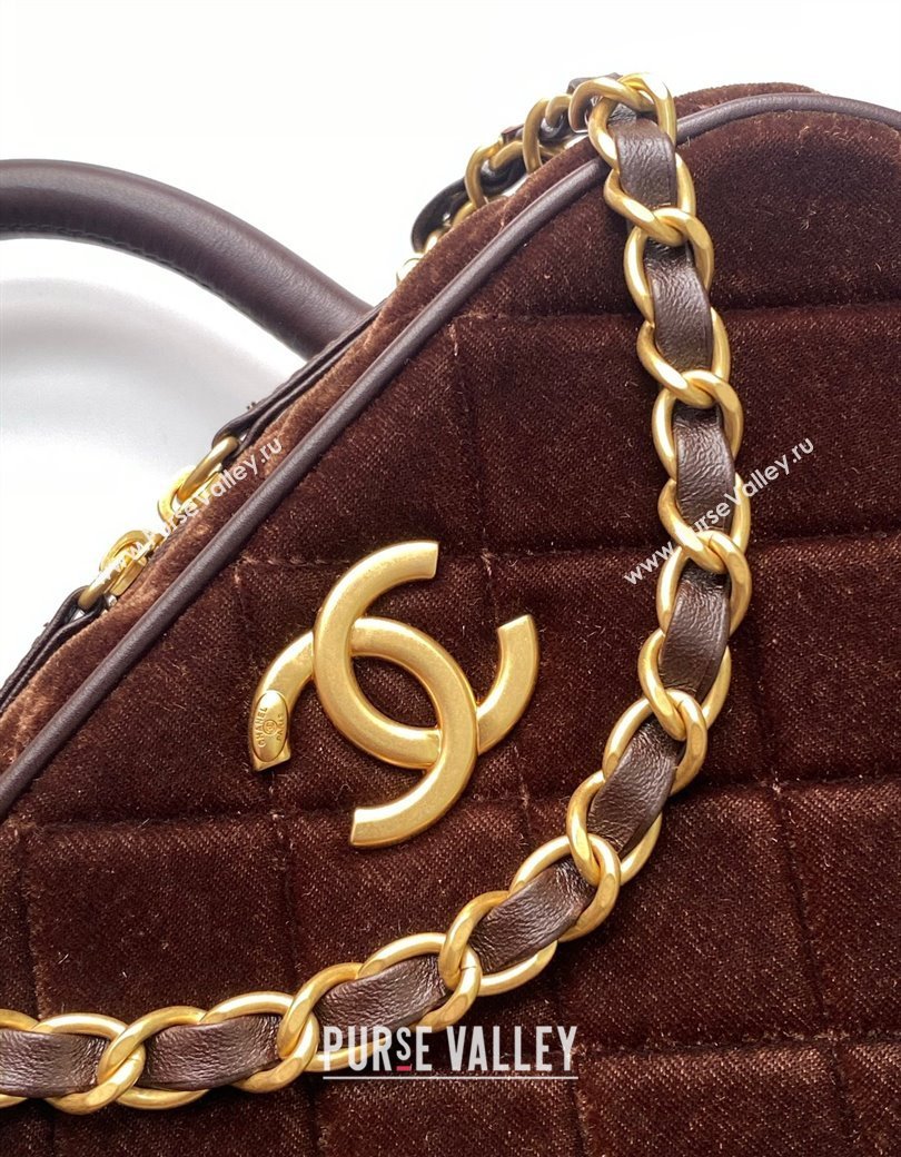 Chanel Velvet Mini Bowling Bag AS5572 Brown 2025 (yezi-250812132)