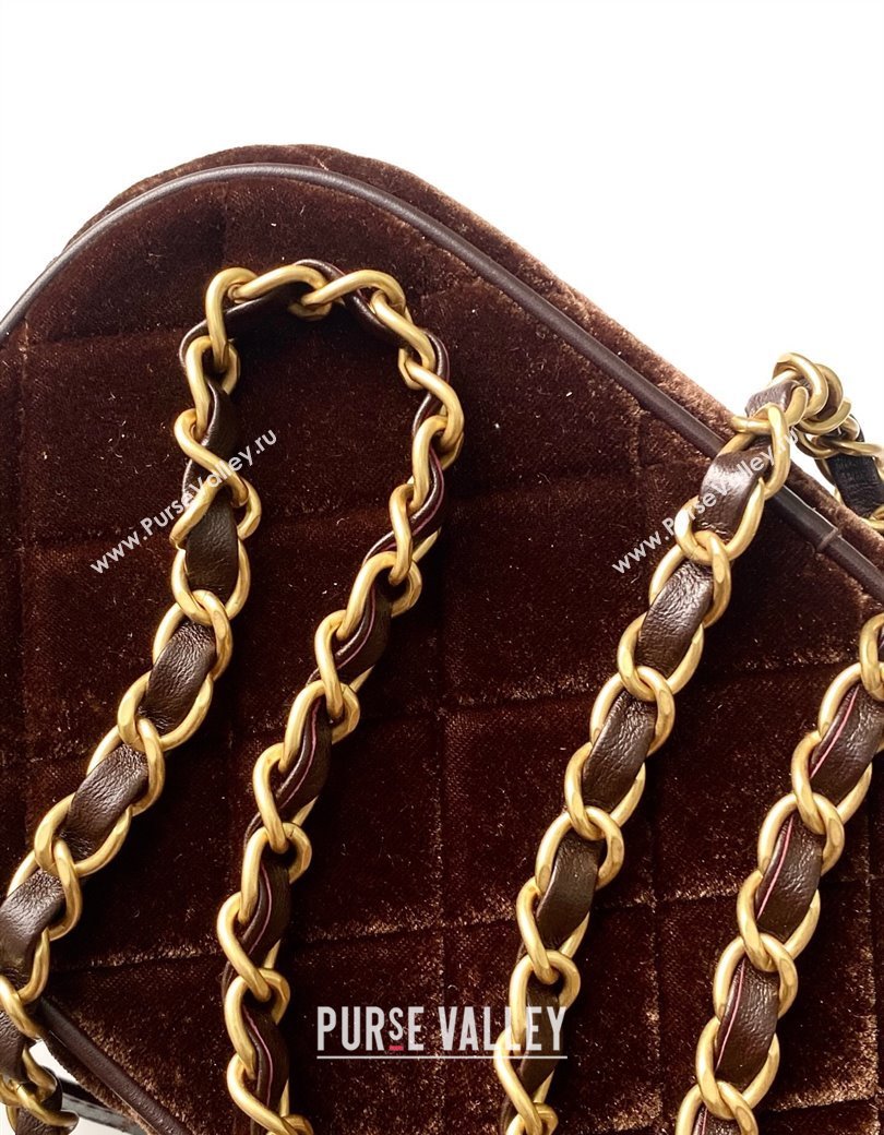 Chanel Velvet Mini Bowling Bag AS5572 Brown 2025 (yezi-250812132)