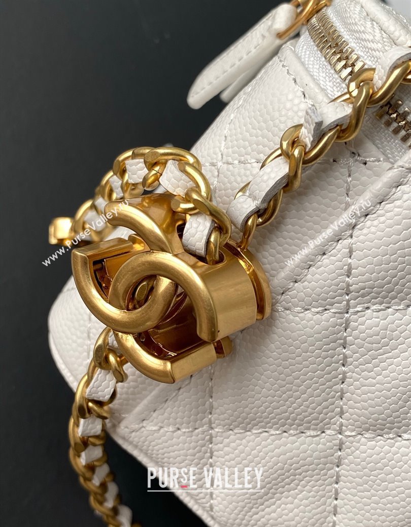 Chanel Grainy Calfskin Small Vanity with CC Chain White 2025 AP3941 (yezi-250812102)