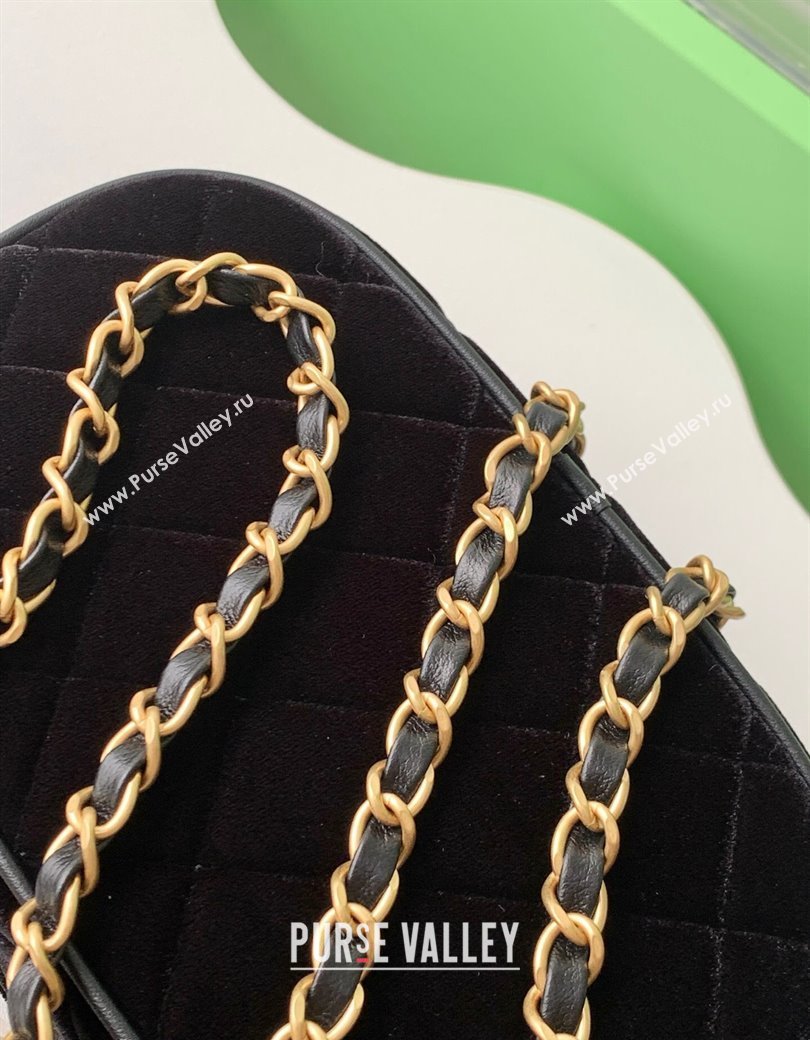Chanel Velvet Mini Bowling Bag AS5572 Black 2025 (yezi-250812134)