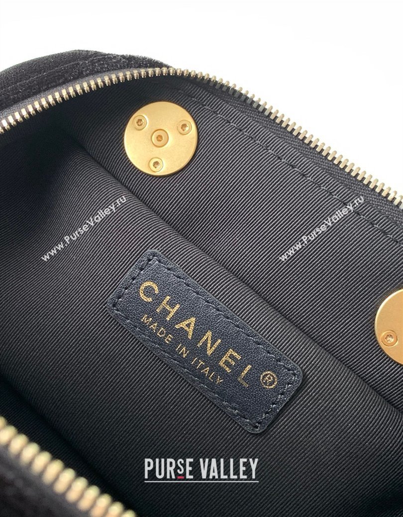 Chanel Velvet Mini Bowling Bag AS5572 Black 2025 (yezi-250812134)
