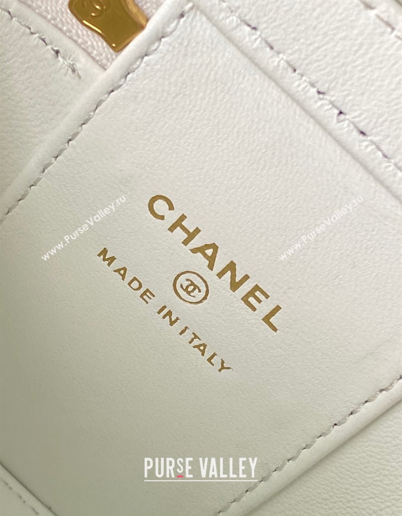 Chanel Grainy Calfskin Small Vanity with CC Chain White 2025 AP3941 (yezi-250812102)