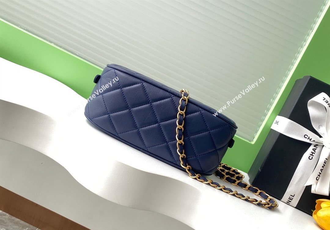 Chanel Calfskin Mini Bowling Bag AS5572 Blue 2025 (yezi-250812136)
