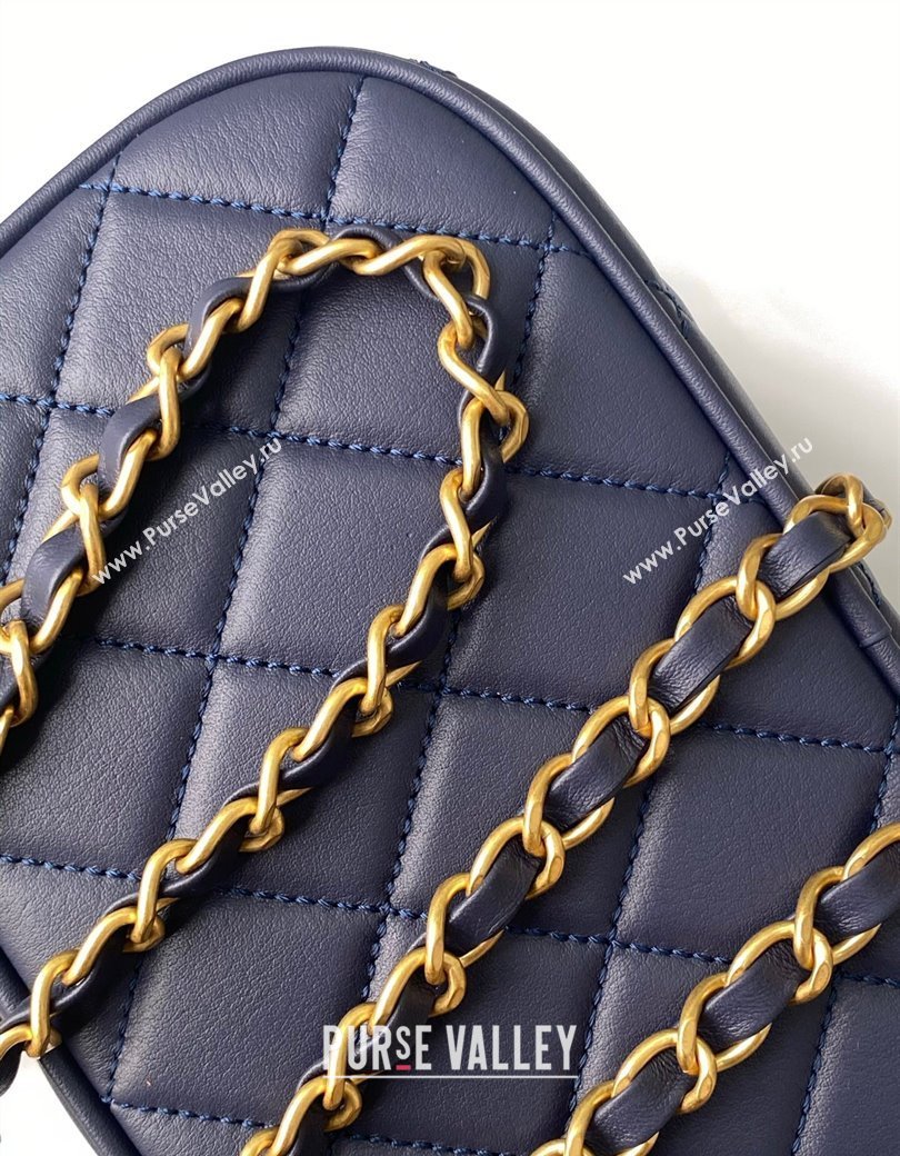 Chanel Calfskin Mini Bowling Bag AS5572 Blue 2025 (yezi-250812136)