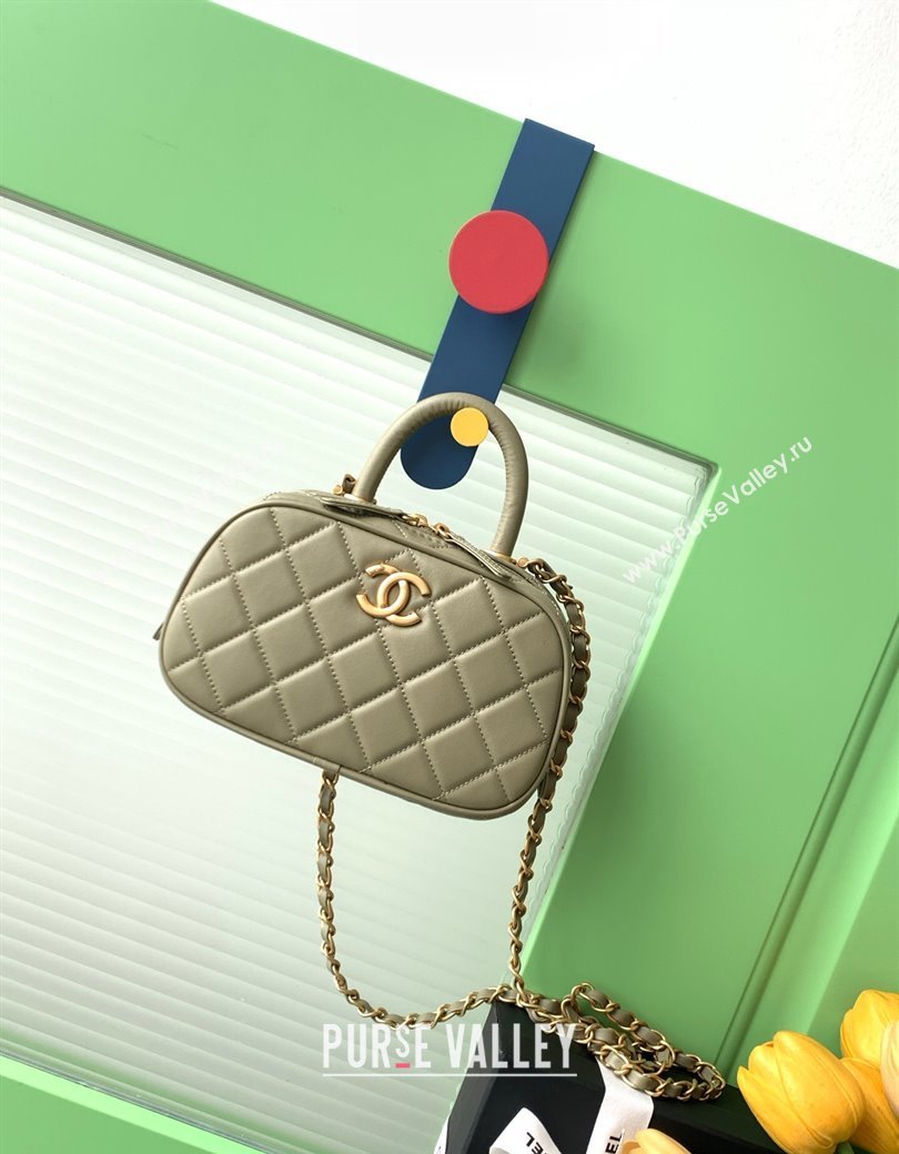 Chanel Calfskin Mini Bowling Bag AS5572 Green 2025 (yezi-250812137)