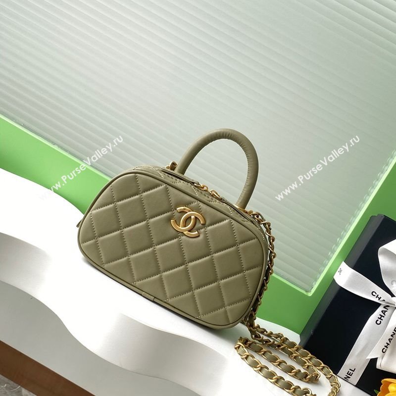 Chanel Calfskin Mini Bowling Bag AS5572 Green 2025 (yezi-250812137)