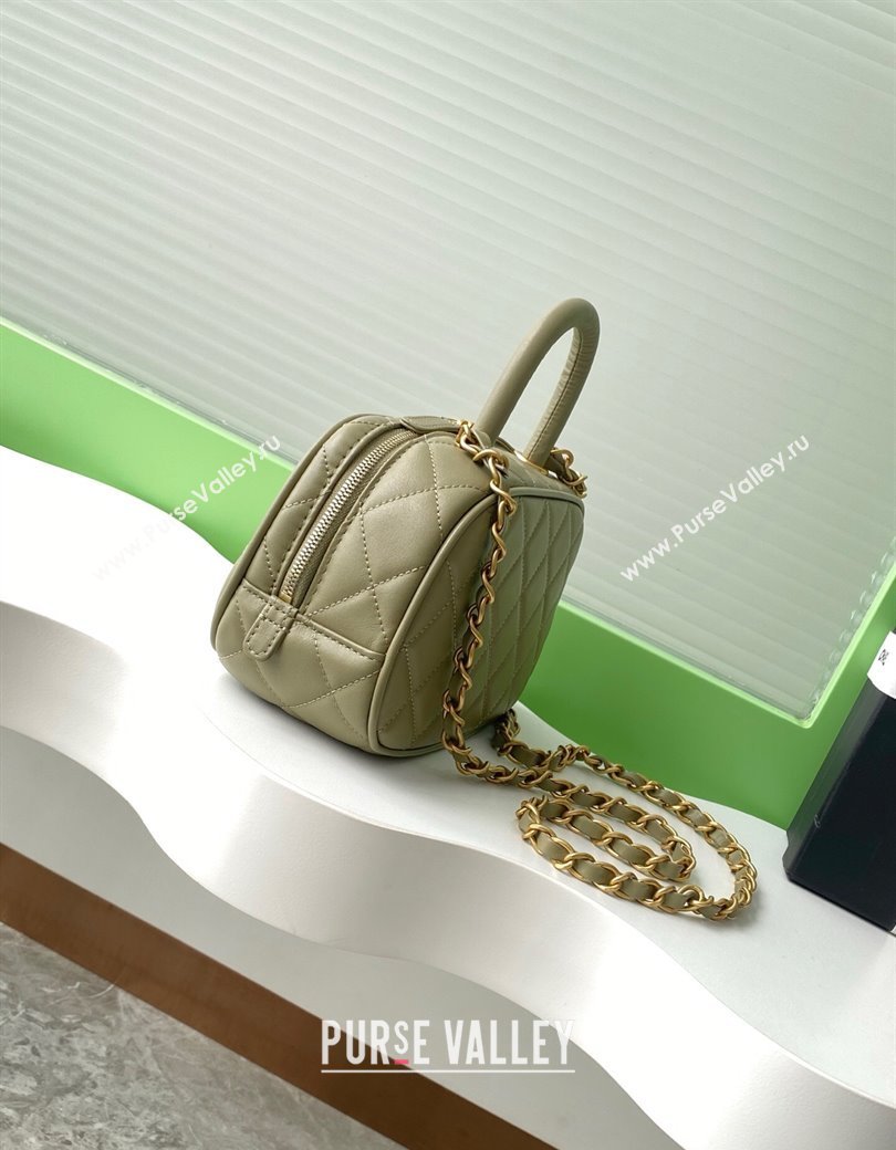 Chanel Calfskin Mini Bowling Bag AS5572 Green 2025 (yezi-250812137)