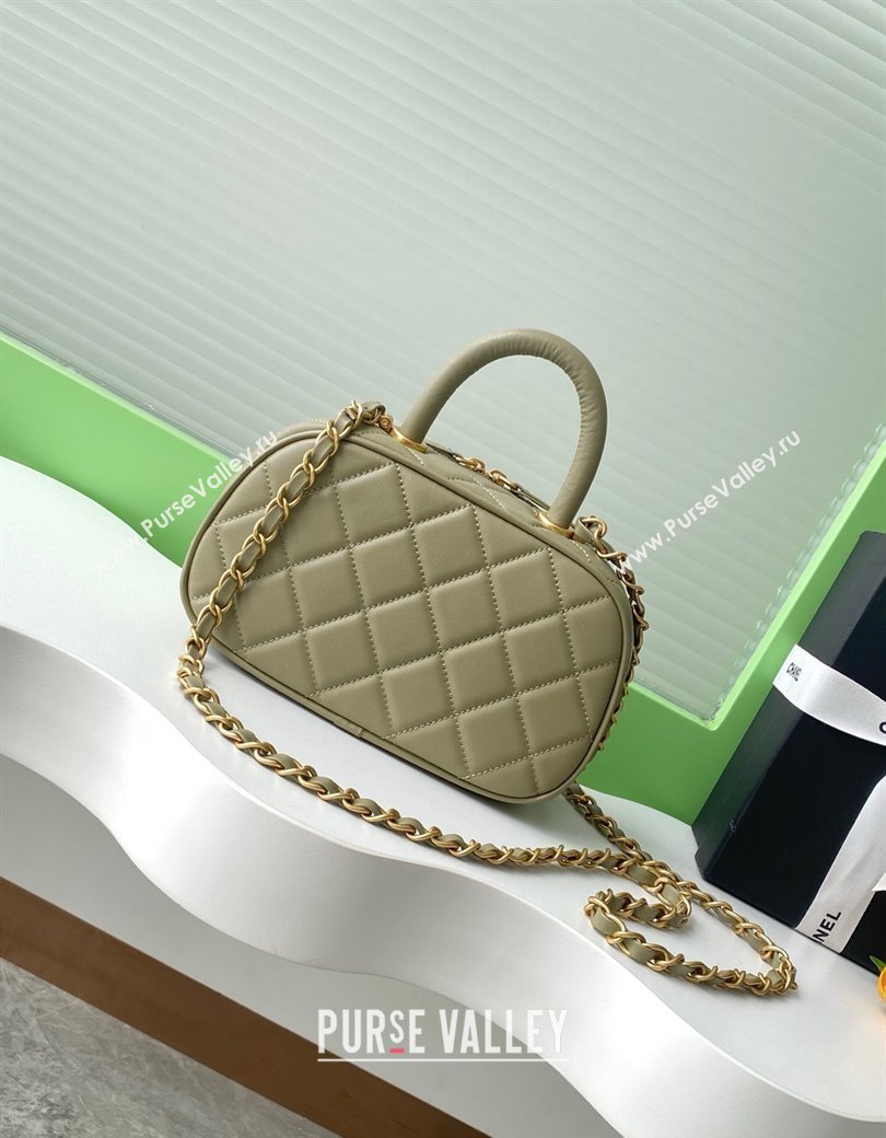 Chanel Calfskin Mini Bowling Bag AS5572 Green 2025 (yezi-250812137)