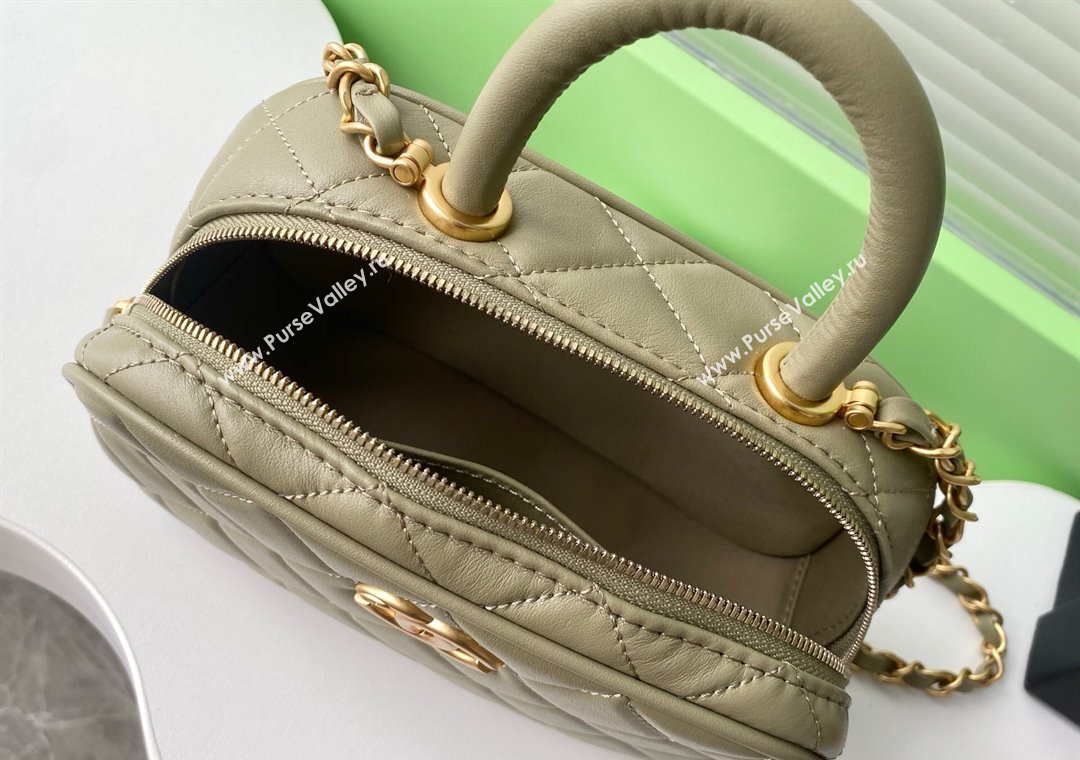 Chanel Calfskin Mini Bowling Bag AS5572 Green 2025 (yezi-250812137)