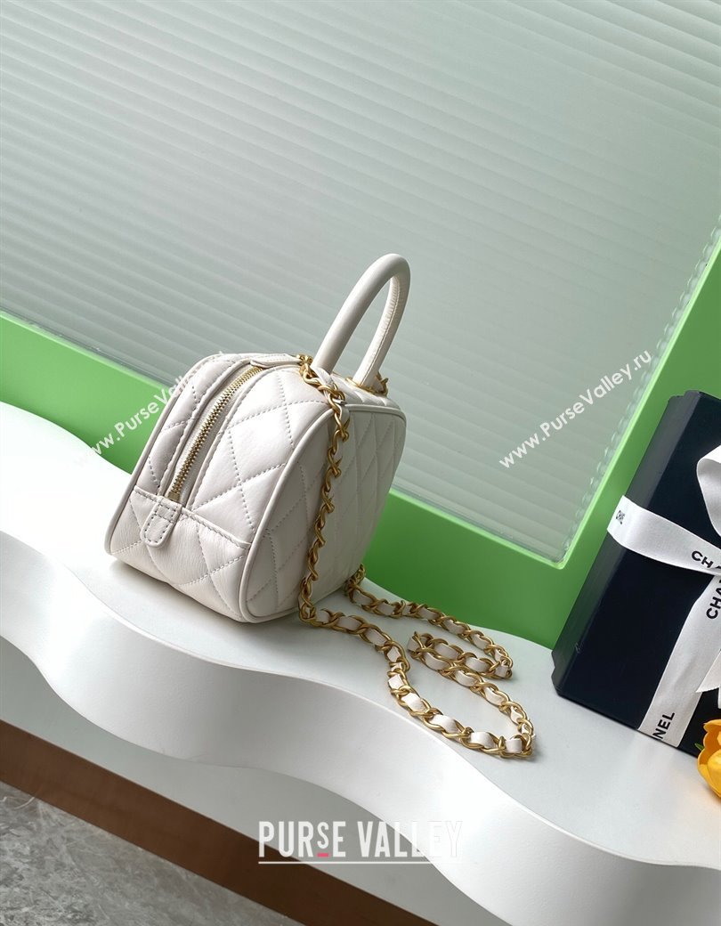 Chanel Calfskin Mini Bowling Bag AS5572 White 2025 (yezi-250812138)