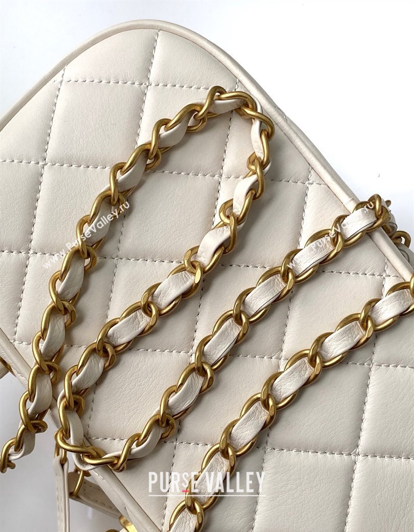 Chanel Calfskin Mini Bowling Bag AS5572 White 2025 (yezi-250812138)