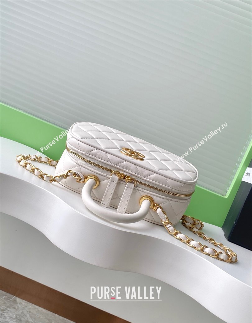 Chanel Calfskin Mini Bowling Bag AS5572 White 2025 (yezi-250812138)