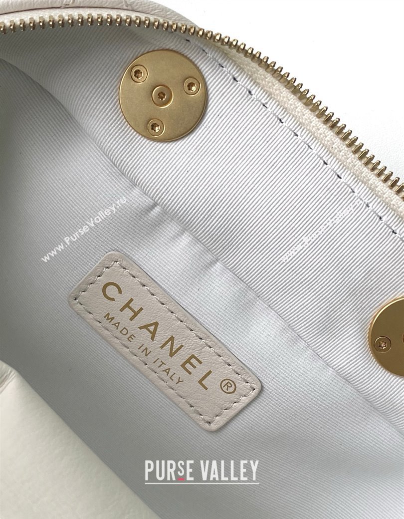 Chanel Calfskin Mini Bowling Bag AS5572 White 2025 (yezi-250812138)