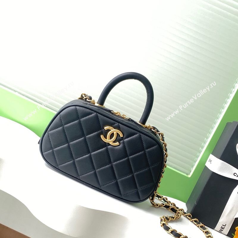Chanel Calfskin Mini Bowling Bag AS5572 Black 2025 (yezi-250812139)