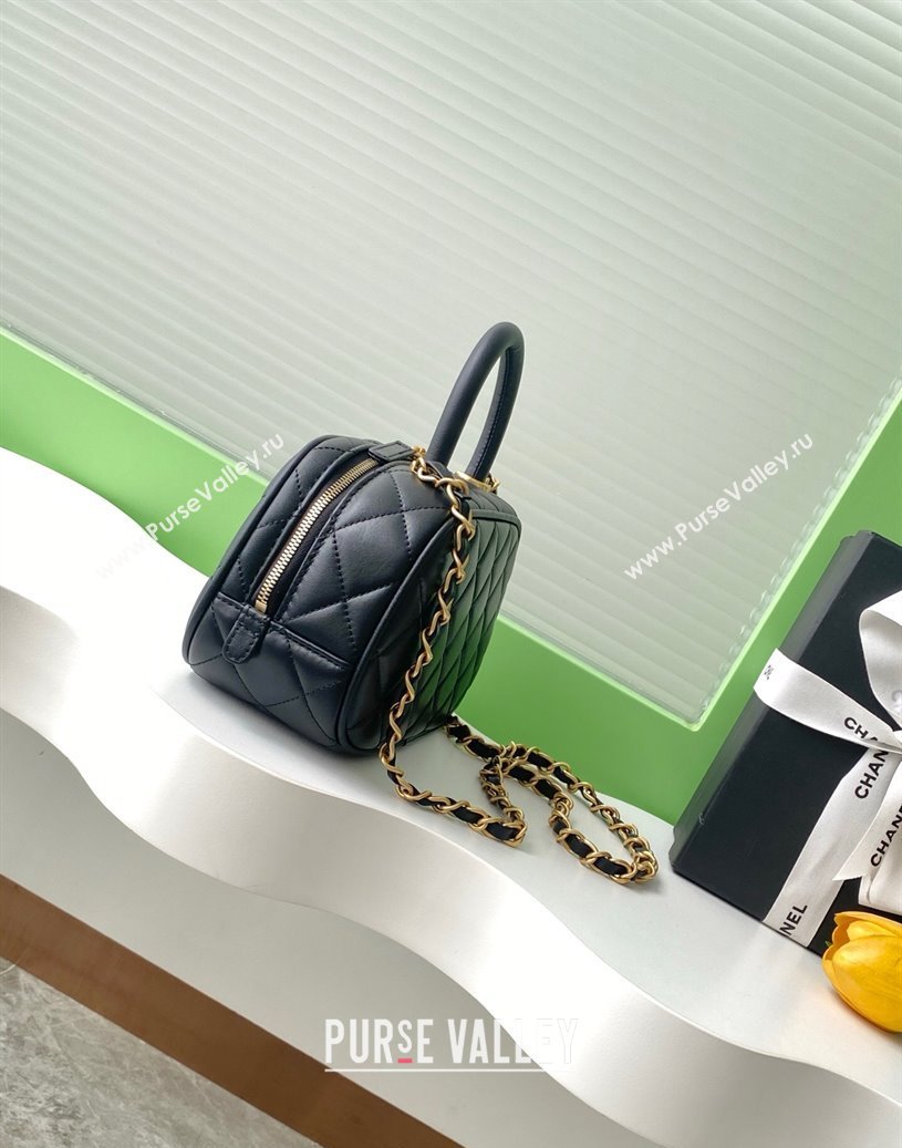 Chanel Calfskin Mini Bowling Bag AS5572 Black 2025 (yezi-250812139)