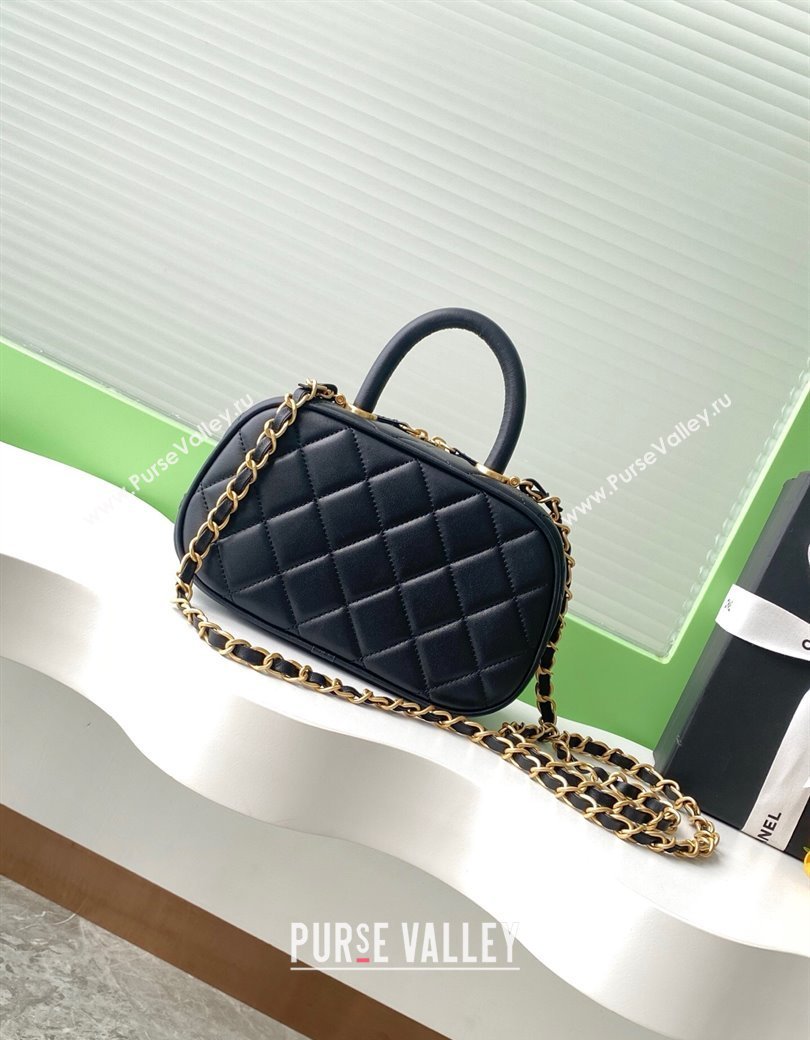 Chanel Calfskin Mini Bowling Bag AS5572 Black 2025 (yezi-250812139)