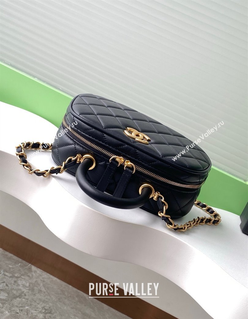 Chanel Calfskin Mini Bowling Bag AS5572 Black 2025 (yezi-250812139)