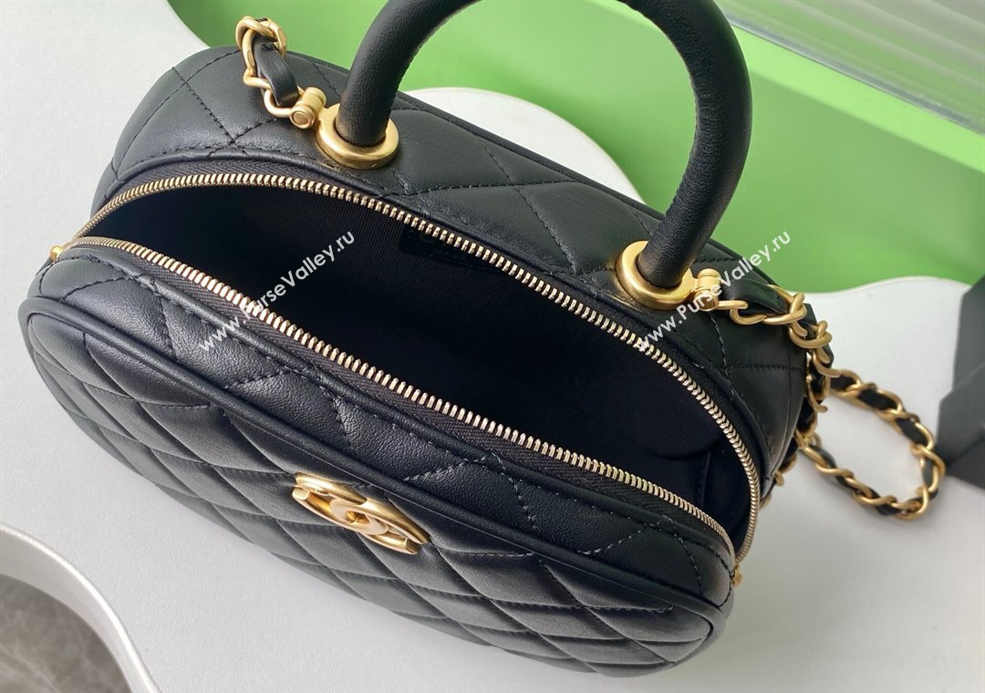 Chanel Calfskin Mini Bowling Bag AS5572 Black 2025 (yezi-250812139)