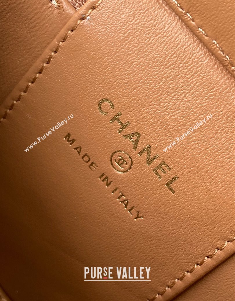 Chanel Grainy Calfskin Small Vanity with CC Chain Brown 2025 AP3941 (yezi-250812103)