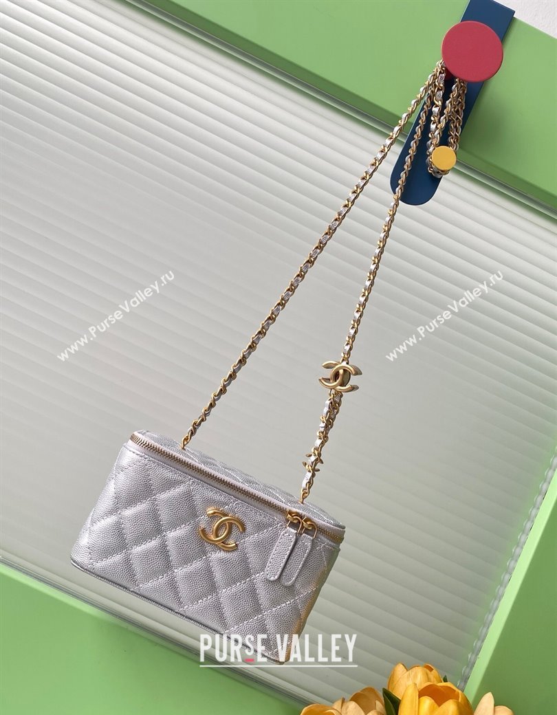 Chanel Grainy Calfskin Large Vanity with CC Chain Silver 2025 AP3940 (yezi-250812106)